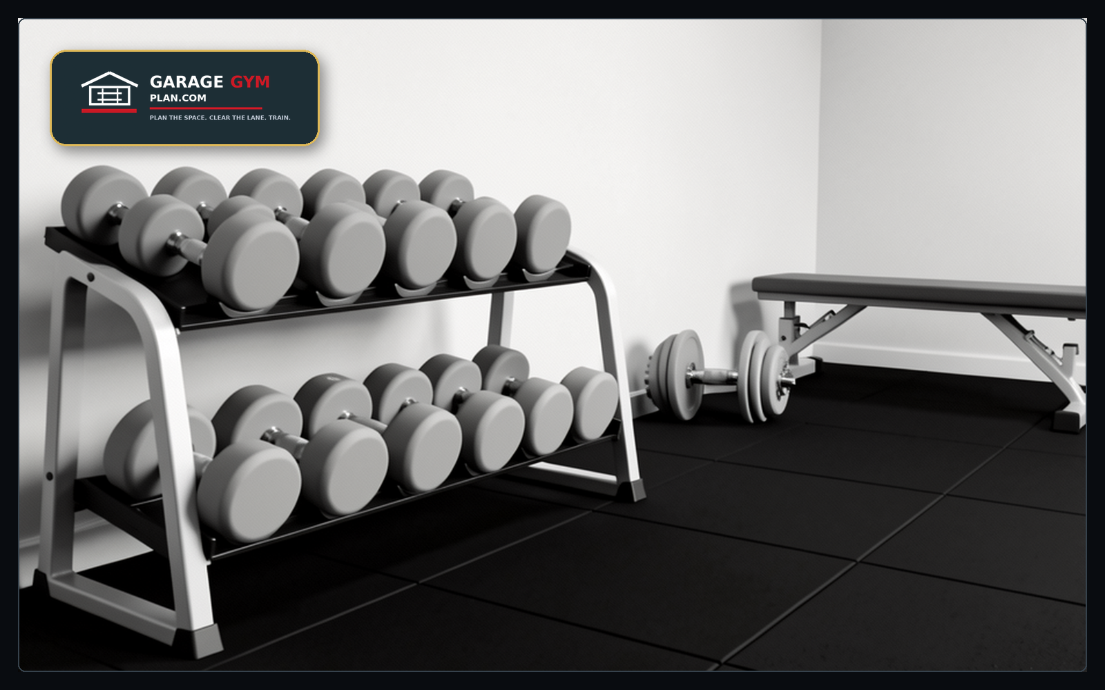 Dumbbell Storage for Garage Gyms Dumbbell storage for garage gyms with rack placement, shelf height, adjustable dumbbell