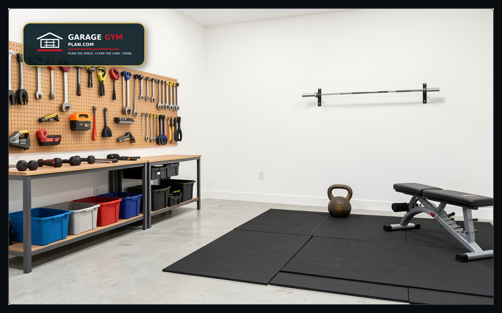 Tool Storage infographic showing plan the setup before buying
