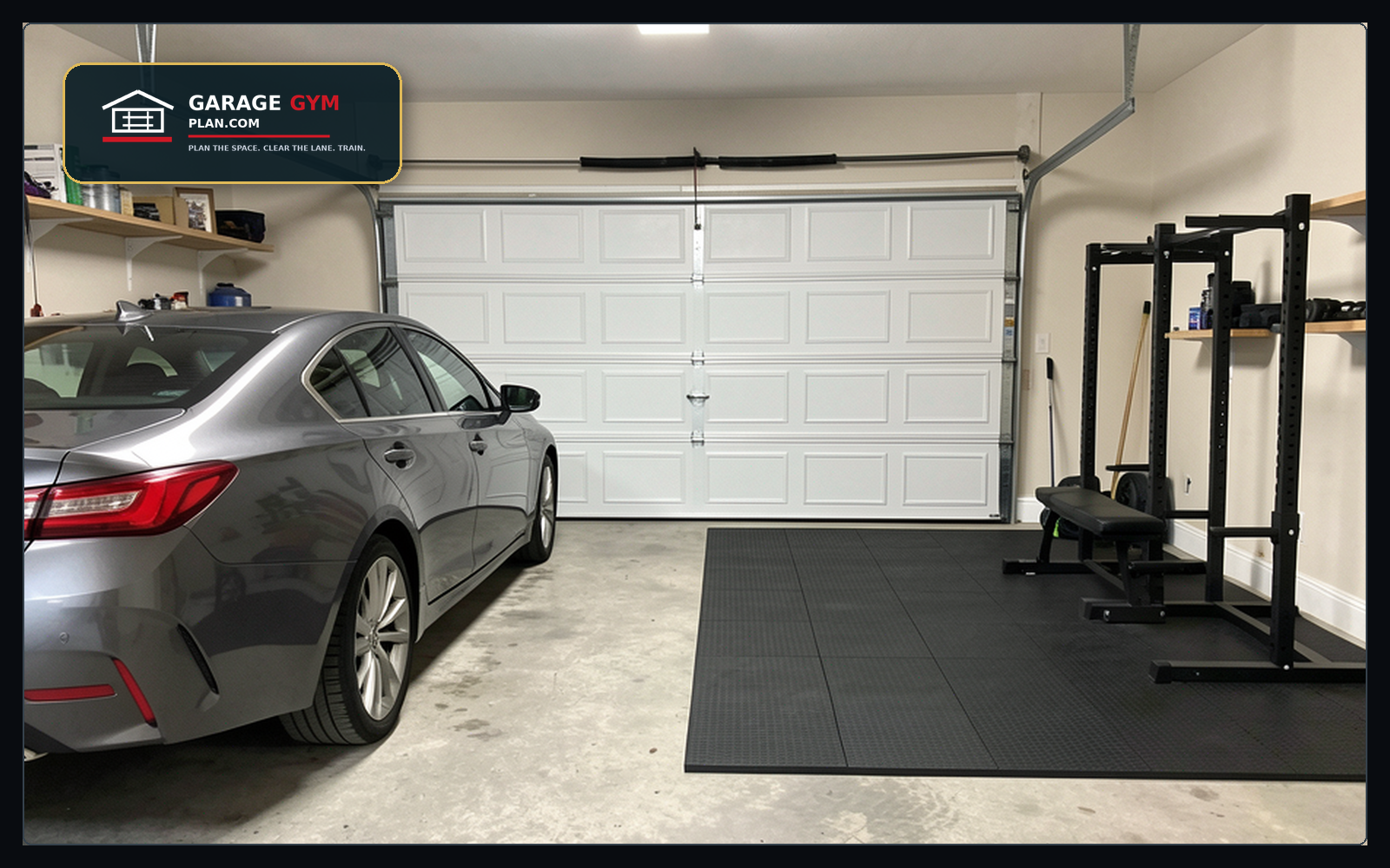 Garage Gym With a Car Parked Inside How to plan a garage gym with a car still parked inside, including fold-away zones,